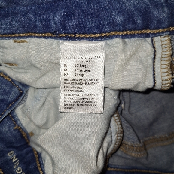 American Eagle Outfitters Blue Skinny Jeans High-Rise Stretch - Picture 6 of 6